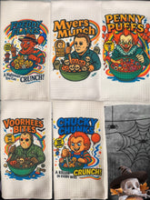 Load image into Gallery viewer, Freddy Flakes Halloween Cereal Killer Kitchen Towel