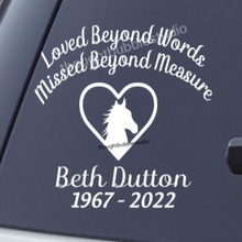 Load image into Gallery viewer, horse memorial decal