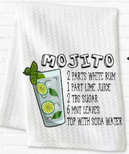 Load image into Gallery viewer, Cocktail Recipe Waffle Towel - Sublimated Microfiber Kitchen Towel