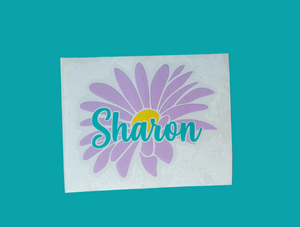 Cute Personalized Daisy Vinyl Name Decal