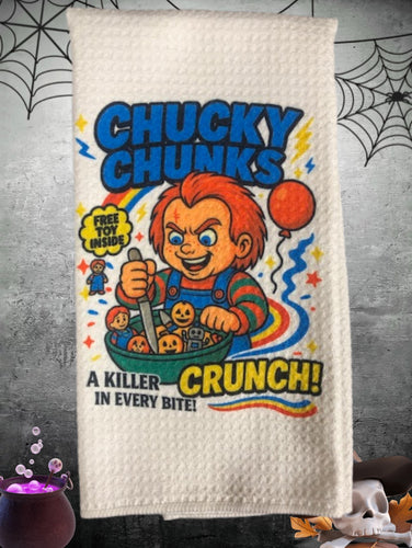 Chucky Chunks Halloween Cereal Killer Kitchen Towel