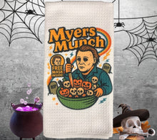 Load image into Gallery viewer, Myers Munch Halloween Cereal Killer Kitchen Towel