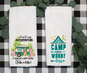 Camping Designs Dish Towel