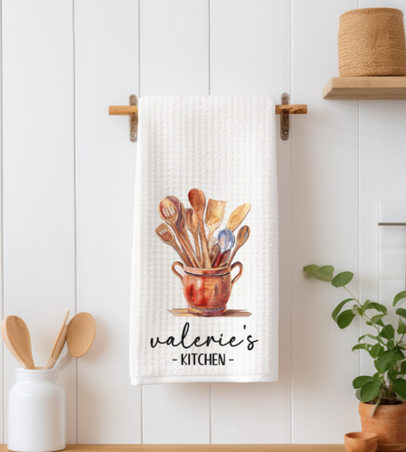 Personalized kitchen utensils hand towel