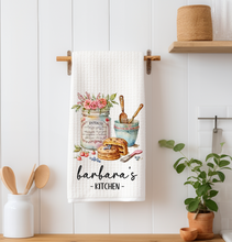 Load image into Gallery viewer, Personalized Kitchen Baking Hand Towel - Watercolor Kitchen Pastry Flowers Towel