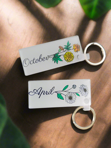 Birth Flower Keychain