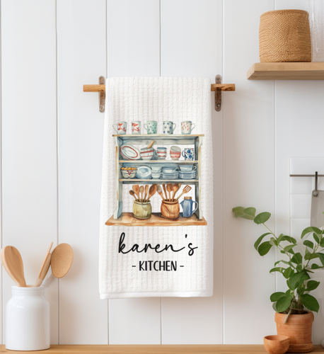 Custom Kitchen Shelves Towel Personalized