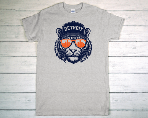 Detroit Baseball Tiger with Sunglasses T-Shirt