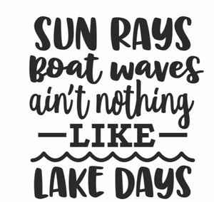 Lake Days, Sun Rays, Boat Waves Vinyl Decal - Thought Bubble Studio