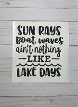 Load image into Gallery viewer, Lake Days, Sun Rays, Boat Waves Vinyl Decal - Thought Bubble Studio