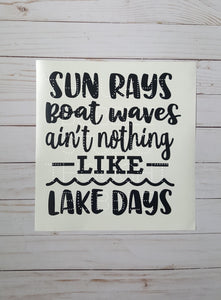 Lake Days, Sun Rays, Boat Waves Vinyl Decal - Thought Bubble Studio