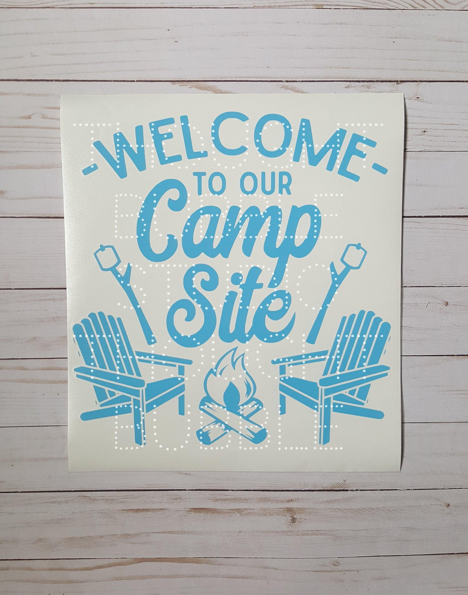 Welcome to Our Campsite Vinyl Decal - Light-up Camp Bucket Decal – Thought  Bubble Studio