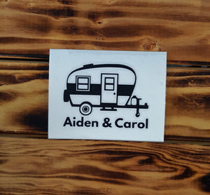 Personalized Retro RV Camper Vinyl Decal - Thought Bubble Studio