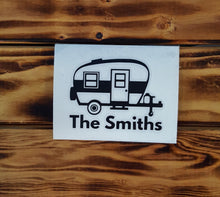 Load image into Gallery viewer, Personalized Retro RV Camper Vinyl Decal - Thought Bubble Studio