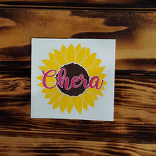 Load image into Gallery viewer, Sunflower Vinyl Decal - Personalized - Thought Bubble Studio