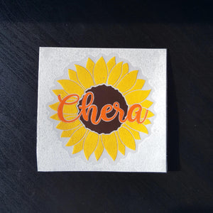 Sunflower Vinyl Decal - Personalized - Thought Bubble Studio