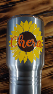 Sunflower Vinyl Decal - Personalized - Thought Bubble Studio