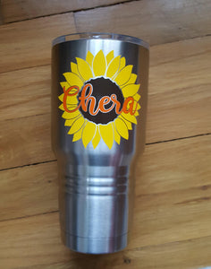 Sunflower Vinyl Decal - Personalized - Thought Bubble Studio