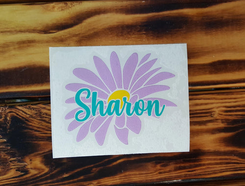 Cute Daisy Vinyl Decal - Personalized Name - Thought Bubble Studio