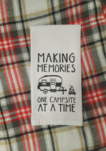 Load image into Gallery viewer, Camping Memories Flour Sack Towel - Retro RV Camper Towel - Thought Bubble Studio