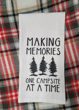 Load image into Gallery viewer, Camping Memories Flour Sack Towel - Retro RV Camper Towel - Thought Bubble Studio