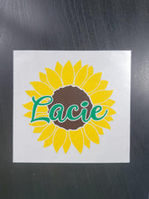 Load image into Gallery viewer, Sunflower Vinyl Decal - Personalized - Thought Bubble Studio