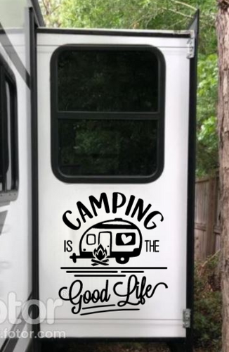 Camping is The Good Life | Large Camper - RV Decal