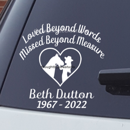 cowgirl memorial decal