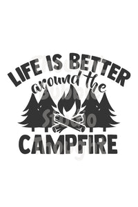 Large Camper Decal - Life is Better Around the Campfire - Thought Bubble Studio