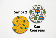 Load image into Gallery viewer, Car Coasters - Camp Collection - Camp Cats - Set of 2