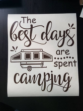 Load image into Gallery viewer, The Best Days are Spent Camping Pop-up Camper Vinyl Decal - Thought Bubble Studio