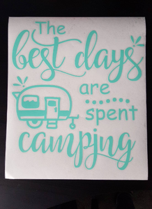 The Best Days are Spent Camping Vinyl Decal - Retro RV Camper Vinyl Bucket Decal - Thought Bubble Studio