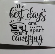 Load image into Gallery viewer, The Best Days are Spent Camping Vinyl Decal - RV Camper Vinyl Bucket Decal -