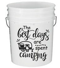 Load image into Gallery viewer, The Best Days are Spent Camping Vinyl Decal - Retro RV Camper Vinyl Bucket Decal - Thought Bubble Studio