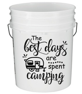 The Best Days are Spent Camping Vinyl Decal - Retro RV Camper Vinyl Bucket Decal - Thought Bubble Studio