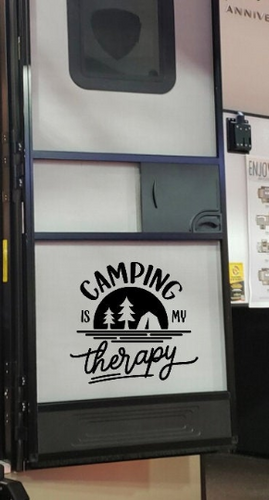 Camper Decal - Camping is My Therapy - Thought Bubble Studio