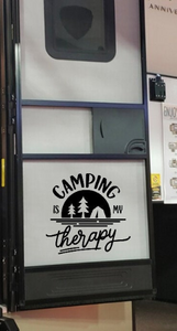 Camper Decal - Camping is My Therapy - Thought Bubble Studio
