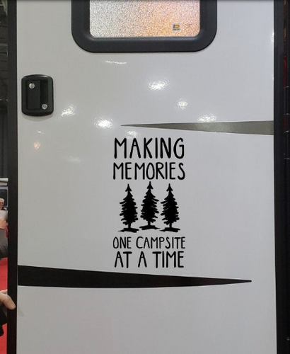 Camper Decal - Making Memories One Campsite at a Time - Trees - Thought Bubble Studio