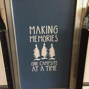 Camper Decal - Making Memories One Campsite at a Time - Trees - Thought Bubble Studio