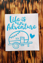 Load image into Gallery viewer, Life is an Adventure Retro Camper Vinyl Decal - Thought Bubble Studio