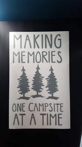 Camper Decal - Making Memories One Campsite at a Time - Trees - Thought Bubble Studio