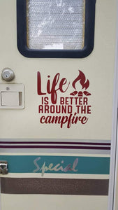 Life is Better Campfire Vinyl Decal - Thought Bubble Studio