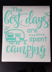 Large Camper decal Best Days Camping - Free Priority Shipping - Large slideout decal - Camper Decor