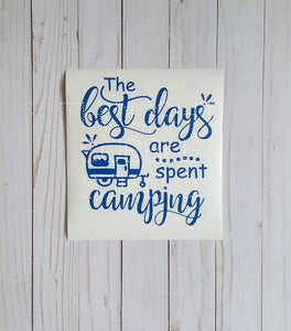 Large Camper decal Best Days Camping - Free Priority Shipping - Large slideout decal - Camper Decor