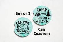 Load image into Gallery viewer, Neoprene Camping Coasters for Car, Truck, RV Trailer - Set of 2 - Car Coasters - Camping Gifts