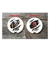 Load image into Gallery viewer, Horror Movie Car Coasters - Set of 2 Sandstone Car Coasters - Ceramic Christmas Gifts