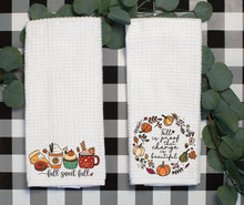 Load image into Gallery viewer, Fall Sweet Fall Waffle Weave Towel - Tea Towel - Fall towels - kitchen decor - kitchen dishcloth - towel gift set