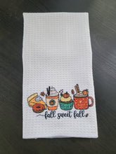 Load image into Gallery viewer, Fall Sweet Fall Waffle Weave Towel - Tea Towel - Fall towels - kitchen decor - kitchen dishcloth - towel gift set