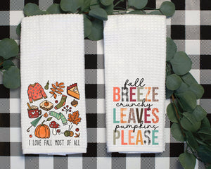 Fall Waffle Weave Towels - Gift set