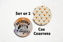 Load image into Gallery viewer, Neoprene Camping Coasters for Car, Truck, RV Trailer - Set of 2 - Smores Car Coasters - Camping Gifts